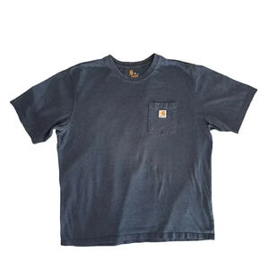Carhartt Men’s Classic T-Shirt Blue Steele Pocket Size 2XL